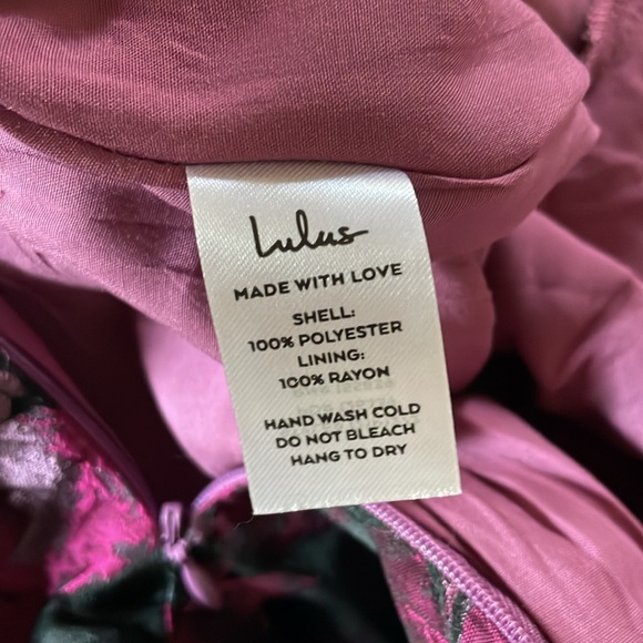 Lulus New Glam Black Floral Jacquard Bustier Off-the-Shoulder Jumpsuit Sz Large - Picture 14 of 14